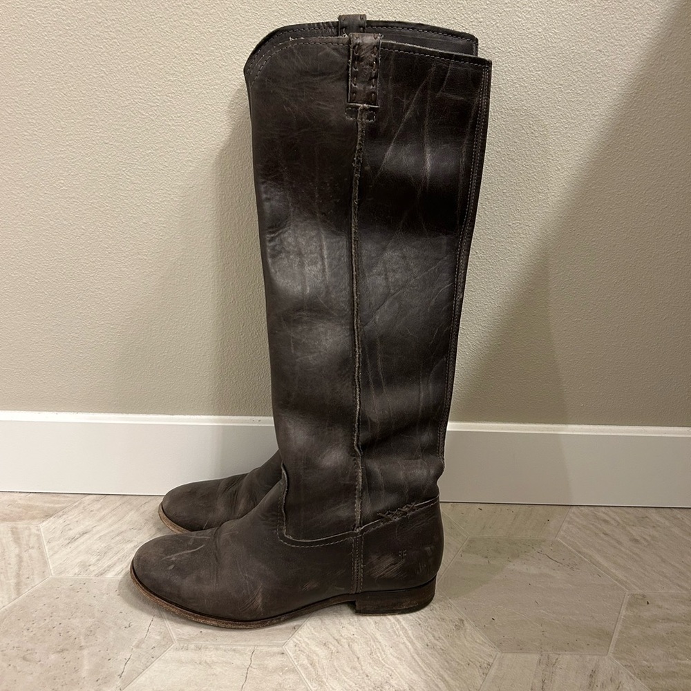 Frye Dark Brown Leather Knee-High Boots